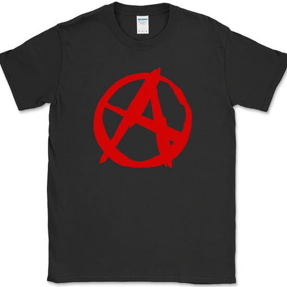 ANARCHY T-Shirt Chaos Symbol Graphic Tee - Black, S