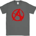 thumbnail image 1 of ANARCHY T-Shirt Chaos Symbol Graphic Tee - Charcoal, XL, 1 of 1