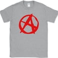 thumbnail image 1 of ANARCHY T-Shirt Chaos Symbol Graphic Tee - Heather Grey, L, 1 of 1
