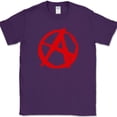 thumbnail image 1 of ANARCHY T-Shirt Chaos Symbol Graphic Tee - Purple, M, 1 of 1