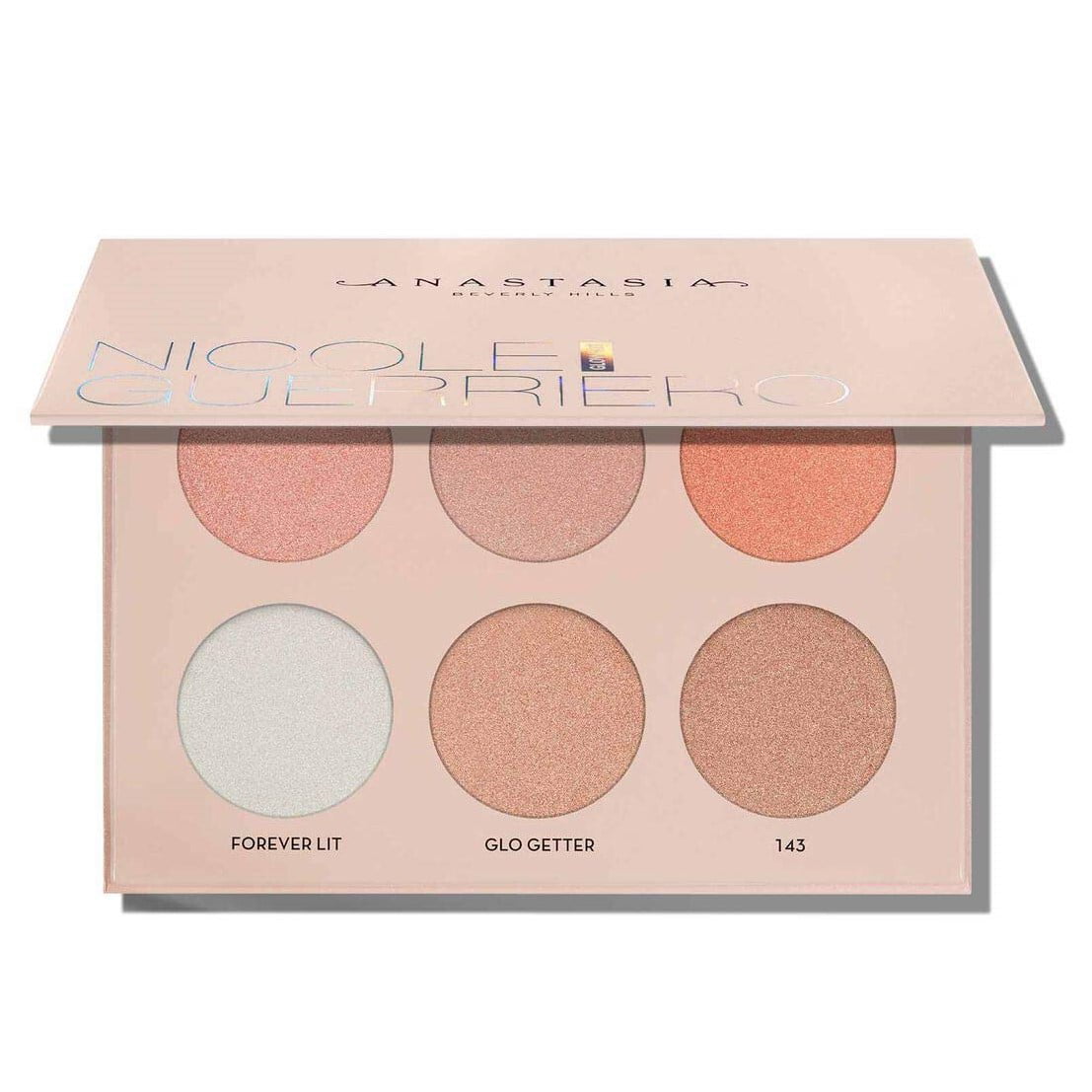ANASTASIA BEVERLY HILLS COLOR GUERRIERO 0.16 PALETTE HILLS/ NICOLE OZ HIGHLIGHTING 0.16 SHADES 6 EYES, ANASTASIA BEVERLY FACE&BODY OZ/4.5G GLOW ANASTASIA KIT