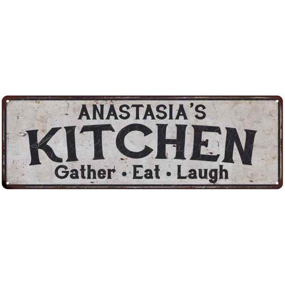 ANASTASIA's Kitchen Rustic Chic Decor Gift 8x24 Sign 108240051975