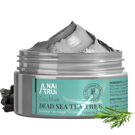 ANAiRUi Dead Sea Mud Mask with Tea Tree Oil & Salicylic Acid, Reduce & Lift Impurities, Oily Skin