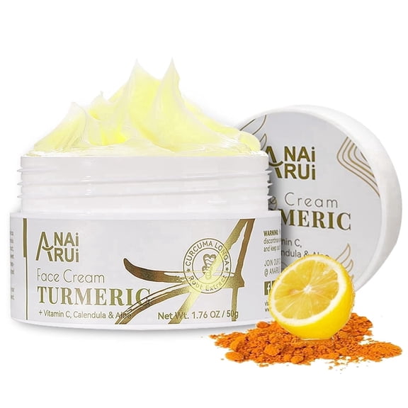 ANAiRUi Turmeric Face Cream with Vitamin C, Hydrating Cream for Daily Care, 1.76 oz