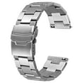 thumbnail image 1 of ANBEER 316L Stainless Steel Watch Band,Metal Heavy-Duty Matte Brushed Finish Watch Strap Replacement for Men Women,Deployment Double Flip Lock Buckle,24mm-Silver, 1 of 7