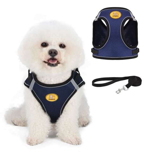 ANBEER Comfortable Dog Harness with Leash,Navy Blue XS,Ideal for Small to Medium Dogs