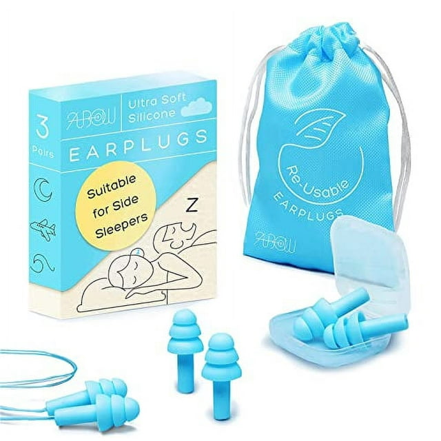 ANBOW Ear Plugs for Sleeping Noise Cancelling. Reusable Silicone Earplugs. Custom Fit Noise