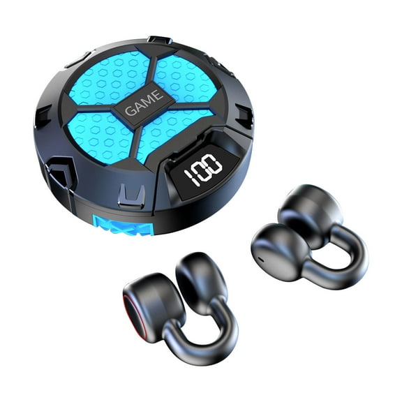 ANC Bones-Conduction Wireless Headphone-Headphones with LED Digital Display Breathing Light-Control Bluetooth 5.0 Hi-Fi Earphones Earbuds Headset, Bluetooth Headset