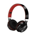 thumbnail image 1 of ANC On-Ear Active Noise Cancelling Wireless Bluetooth Headphones, 60 Hr Battery, Microphone, Works with iPhone Android,Red, 1 of 7