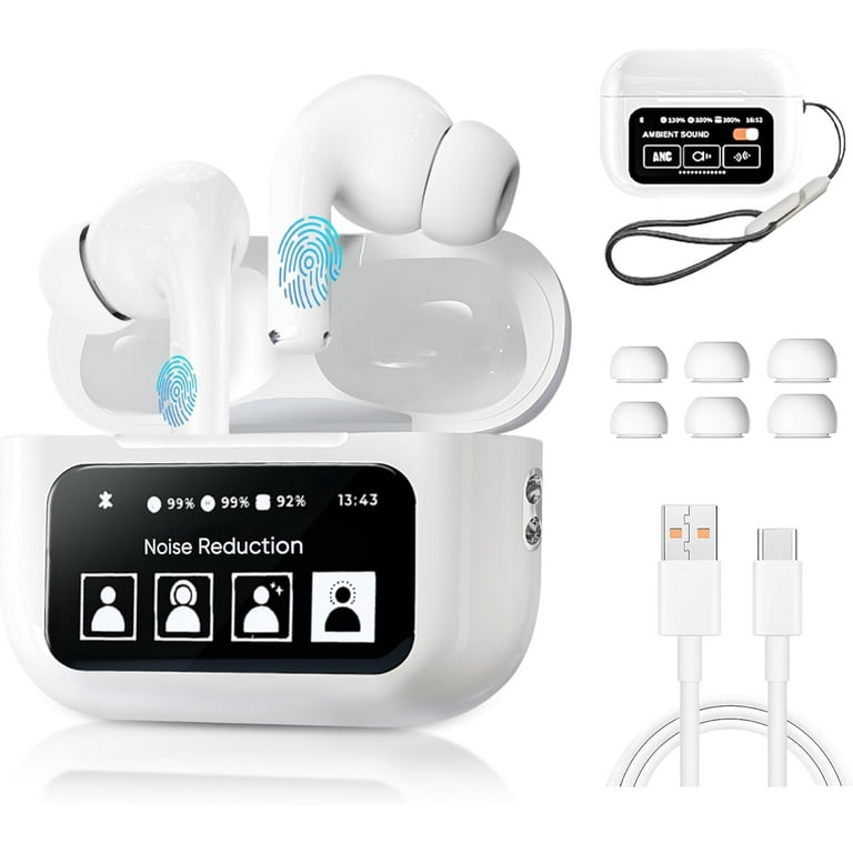 ANC Touch Screen Earbuds, Wireless Earbuds, ANC Earbuds Noise