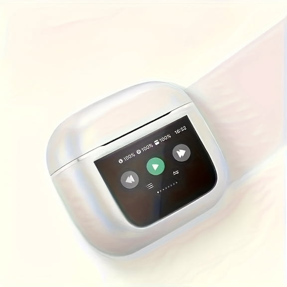 ANC Wireless In-Ear Bluetooth Earbuds, LCD Touch Display, HiFi Stereo, Long Battery, Sweatproof, Clear Calls, Perfect for Gaming, Sports, Commute & Office, Compatible with iOS & Android