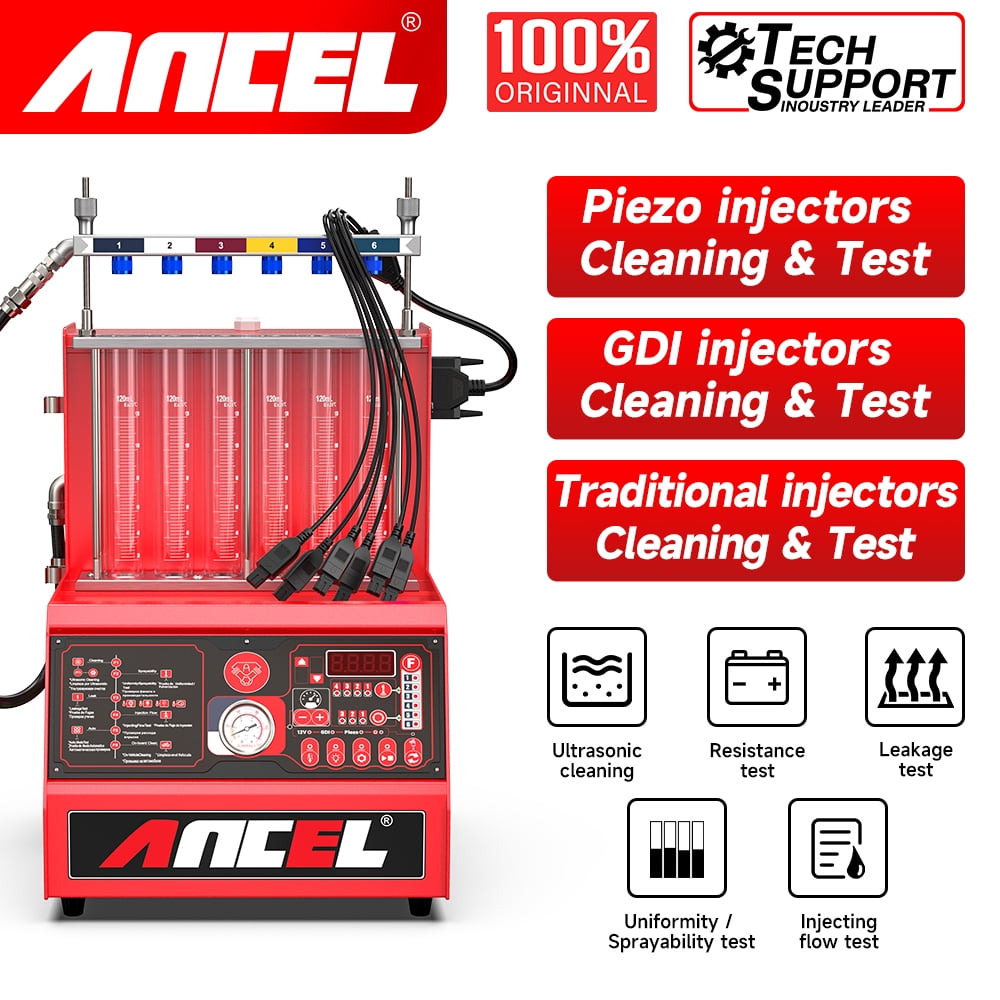ANCEL AJ600 GDI Piezo Injector Cleaning & Testing Machine 6cylinder