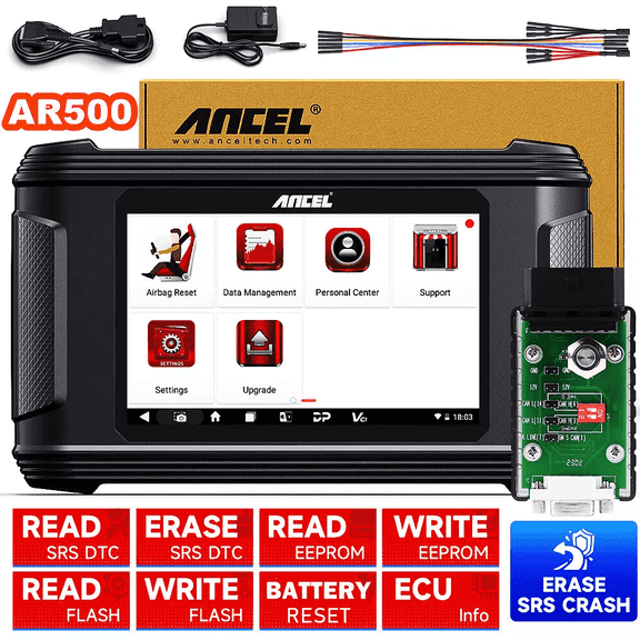 ANCEL AR500 OBD2 Scanner Car SRS Repair Tool Battery Reset Automotive OBD2 Diagnostic Scanner, Professional Automotive SRS Computer Repair Tool & Battery Repair Tool/Battery Reset Tool
