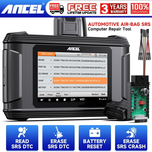 ANCEL AR500 OBD2 Scanner SRS Airbag Reset Service Tool EEPROM/FLASH Read Clear Data Reset Automotive SRS ECU Repair Tool Diagnostic Tablet