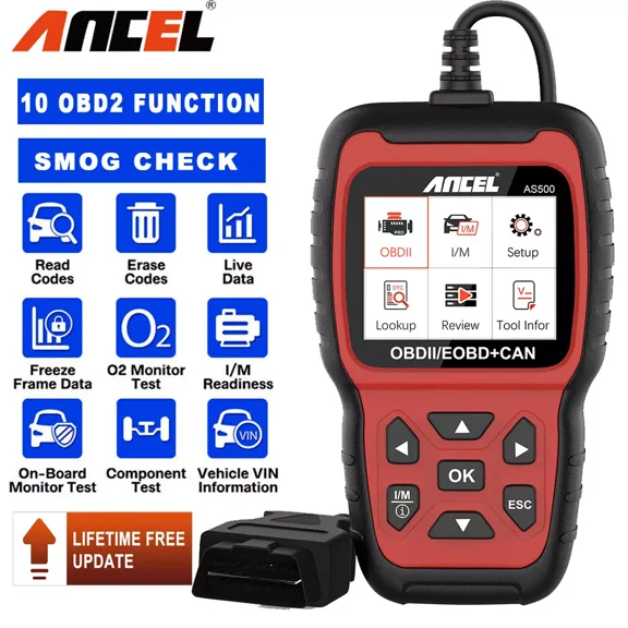 ANCEL AS500 OBD2 Car Scanner Check Vehicle Engine Light Auto Code Reader Clear Fault Codes OBDII Automotive Diagnostic Tools