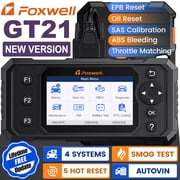 FOXWELL GT21 OBD2 Scanner Diagnostic Tool with 5 Resets, ABS Bleeding, SAS/EPB/Throttle/Oil Reset, Battery Test, ABS SRS Engine Transmission Code Reader Car Diagnostic Scan Tool, Lifetime Free Update