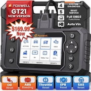 FOXWELL GT21 Engine ABS SRS Transmission OBD2 Scanner Diagnostic Tool with 5 Resets, ABS Bleeding, SAS/EPB/Throttle/Oil Reset, Battery Test, Check Engine Code Reader, Lifetime Free Update