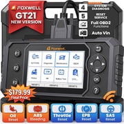 FOXWELL GT21 OBD2 Scanner Car Engine ABS SRS Transmission Diagnostic Tool with 5 Resets, ABS/SAS/EPB/Throttle/Oil Reset, S-mog Test, Check Engine Code Reader, Lifetime Free Update