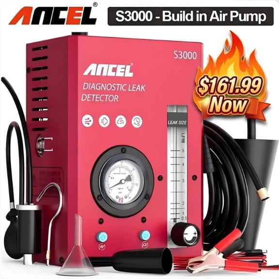 ANCEL Automotive Smoke Machine with Oil Level Gauge & Air Flow Meter Car Smoke Leak Detector Leakage Analyzer EVAP Pipe Leakage Tester Leakage Locator 12V Smoke Machine for Car Truck Motorcycle
