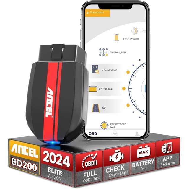 ANCEL BD200 OBD2 Scanner Bluetooth Code Reader & Check Engine Diagnostic Scan Tools with Car