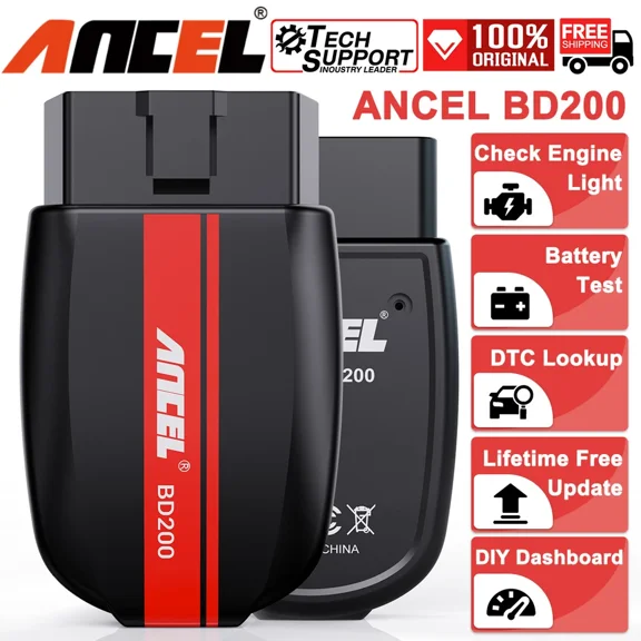 ANCEL BD200 OBD2 Scanner Bluetooth - Code Reader & Check Engine Diagnostic Scan Tools with Car Battery Test, Exclusive App On iOS & Android, Wireless OBDII Adapter Works for 1996 & Newer Vehicles