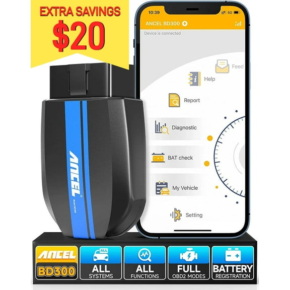 ANCEL BD300 Bluetooth Car Scanner OBD2 Scanner Fits for BMW & MINI & ROLLS-ROYCE Car Full System Diagnostic Tool Wireless Code Reader Automotive Performance Analyzer Auto Diagnostic Tool