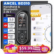 ANCEL Bluetooth OBD2 Scanner, 3 in 1 Car Diagnostic Tool Check Engine Light Code Reader for Android & iPhone, App Based OBDII, Wireless Automotive Gauge Car Scanner, Heads-up Display