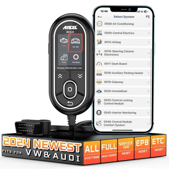 ANCEL BD320 OBD2 Scanner Bluetooth & Wired 2in1, Full System Diagnostic Tool