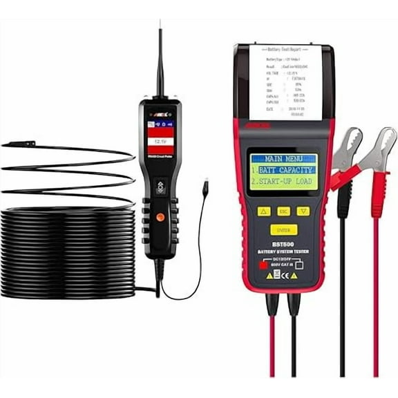 ANCEL BST500 12V 24V 100-2000 CCA Automotive Battery Load Tester with PB100 Automotive 12/24V Power Circuit Tester Probe Kit