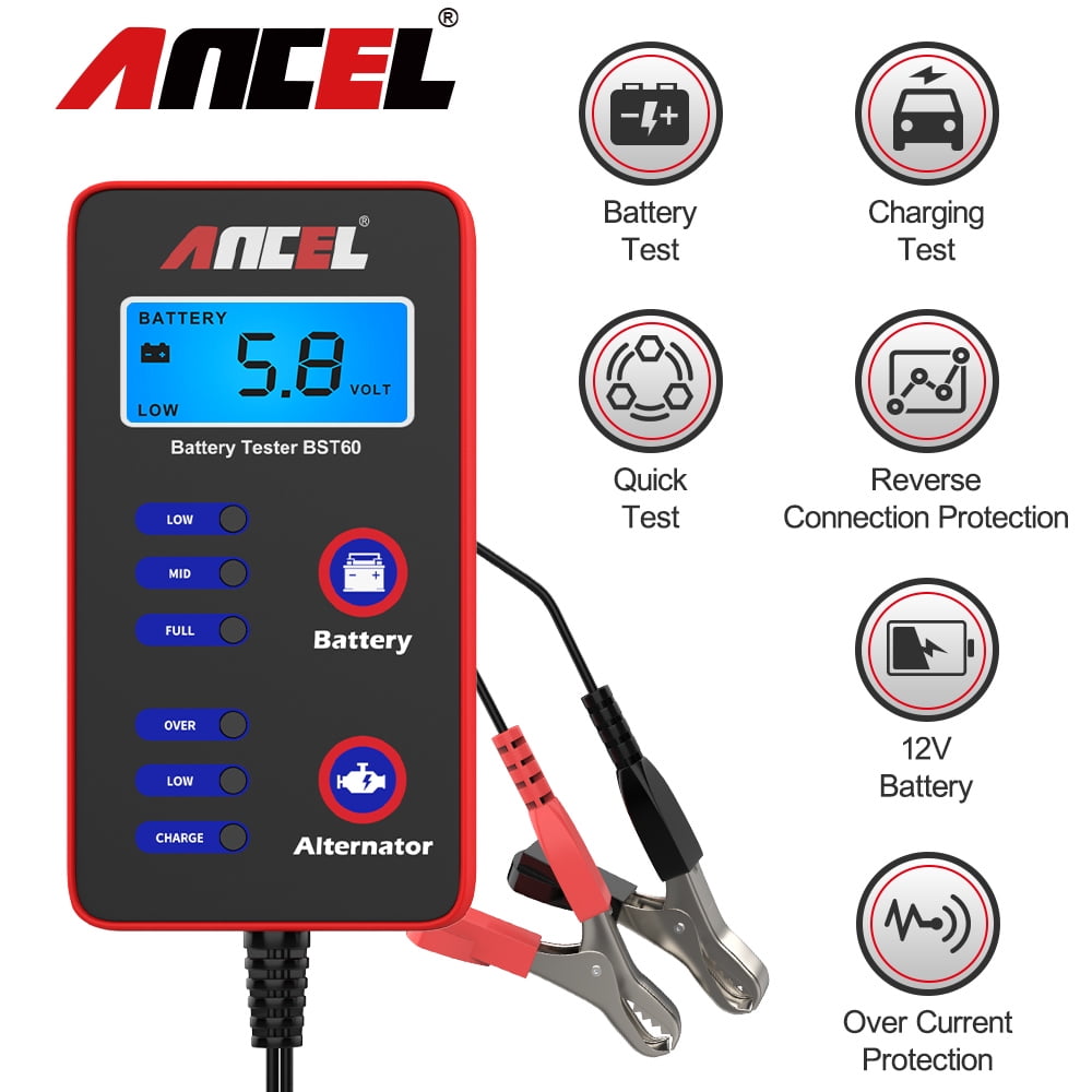 ANCEL BST60 Car Battery Tester 12V 24V Batteries Digital Analyzer