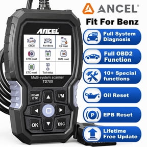 ANCEL BZ700 OBD2 Scanner for Mercedes Benz Full System Diagnostic Code Reader with DPF Regen, Batt-ery Registration, Injector Cod-ing, Lifetime Free Updates