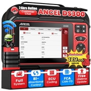 ANCEL DS300 Bi-Directional OBD2 Diagnostic Scan Tool, Full System Vehicle OBD2 Scanner with 28+ Resets, ECU Cod-ing CAN FD,24hrs Online Customer Chat, Lifetime 