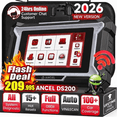 thumbnail image 1 of ANCEL DS200 OBD2 Scanner Full‑System Automotive Diagnostic Scan Tool with 15+ Reset Services, DPF Regeneration, Injector Coding, ABS Bleeding, WiFi Lifetime Free Updates, Online Customer Support, 1 of 12