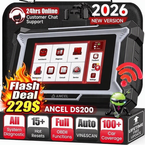 ANCEL Wireless Full System OBD2 Scanner Car Diagnostic Tool with 15+ Reset Services, DPF Regen, Injector Cod-ing, ABS Bleeding, WiFi Free Lifetime Updates, Online Customer Service