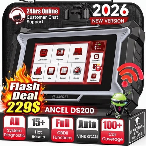 ANCEL OBD2 Scanner FullSystem Automotive Diagnostic Scan Tool with 15+ Reset Services, DPF Regeneration, Injector Coding, ABS Bleeding, WiFi Lifetime Free Updates, Online Customer Support