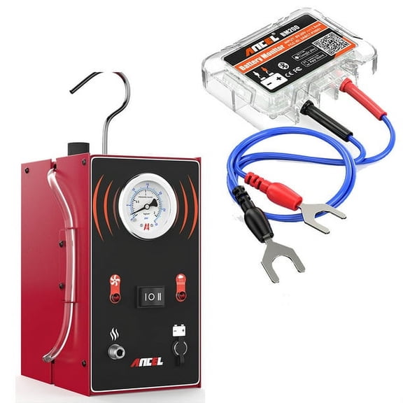 ANCEL Car EVAP Smoke Machine with 12V Bluetooth Battery Monitor Batteries Tester Automotive Leak Detector Pipe System Leak Locator Car Battery Load Cranking Charging Test for All Car Motorcycle Truck