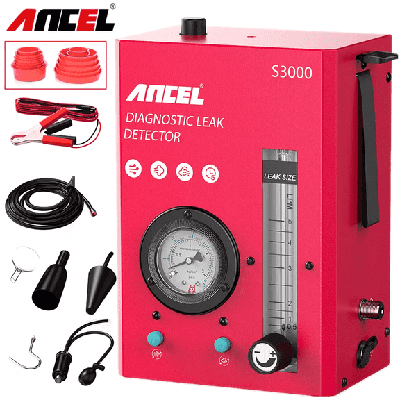 ANCEL Car Smoke Leak Detector EVAP Car Smoke Leakage Diagnostic Tool with Fuel Pressure Gauge, Flowmeter Displayfor, Oil Level Gauge