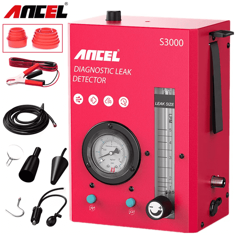 ANCEL Car Smoke Leak Detector EVAP Car Smoke Leakage Diagnostic Tool with Fuel Pressure Gauge, Flowmeter Displayfor, Oil Level Gauge