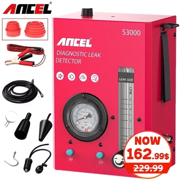 ANCEL Car Smoke Leak Detector EVAP Car Smoke Leakage Diagnostic Tool with Fuel Pressure Gauge, Flowmeter Displayfor, Oil Level Gauge