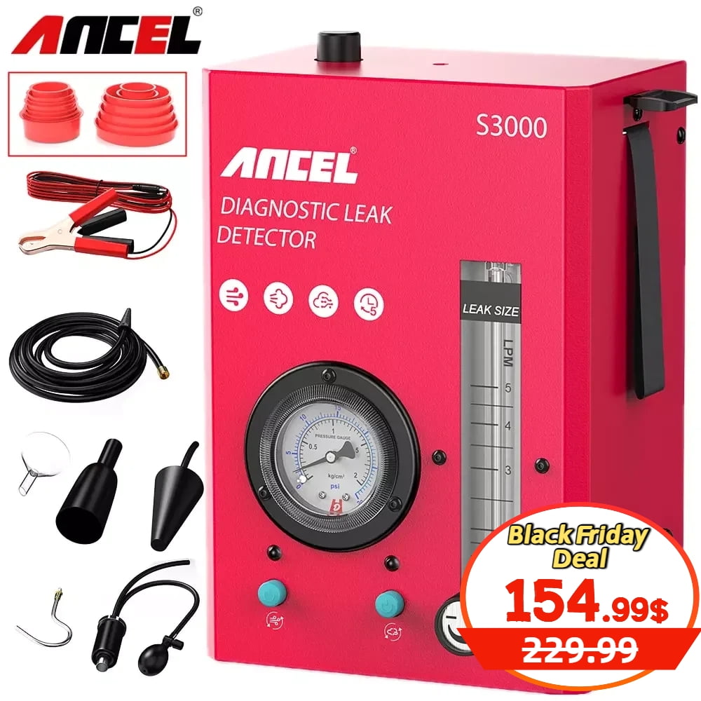 ANCEL Car Smoke Leak Detector EVAP Car Smoke Leakage Diagnostic Tool with Fuel Pressure Gauge, Flowmeter Displayfor, Oil Level Gauge