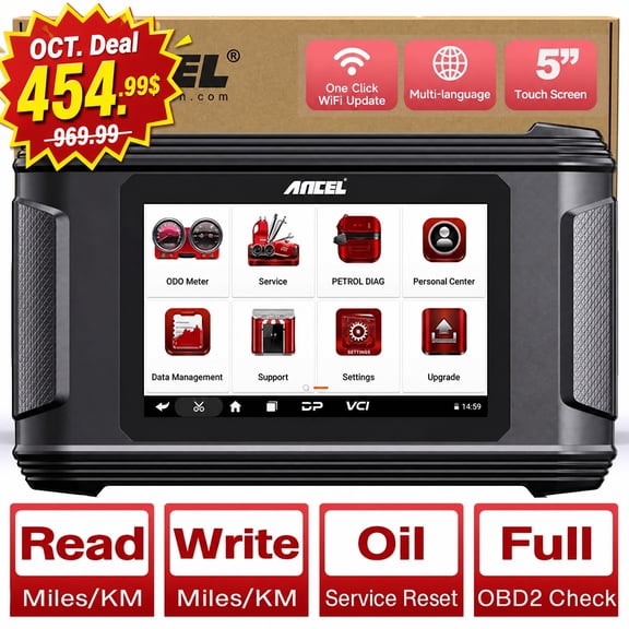 ANCEL DM500 Car OBD2 Scanner Mileage Adjustment Odometer Correction Oil Tool