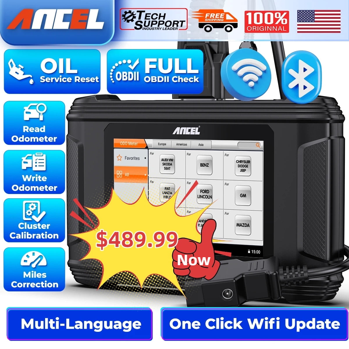 あんにん ページ ANCEL DM500 OBD2 Scan System, Diagnostic Tool, Car Odometer