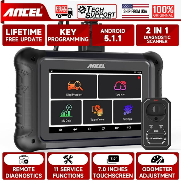 ANCEL DP500 Automotive OBD2 Scanner Odo-meter Key Programme Adjustment Tool DPF EPB ABS Injector Reset OBD2 Car Diagnostic Tool