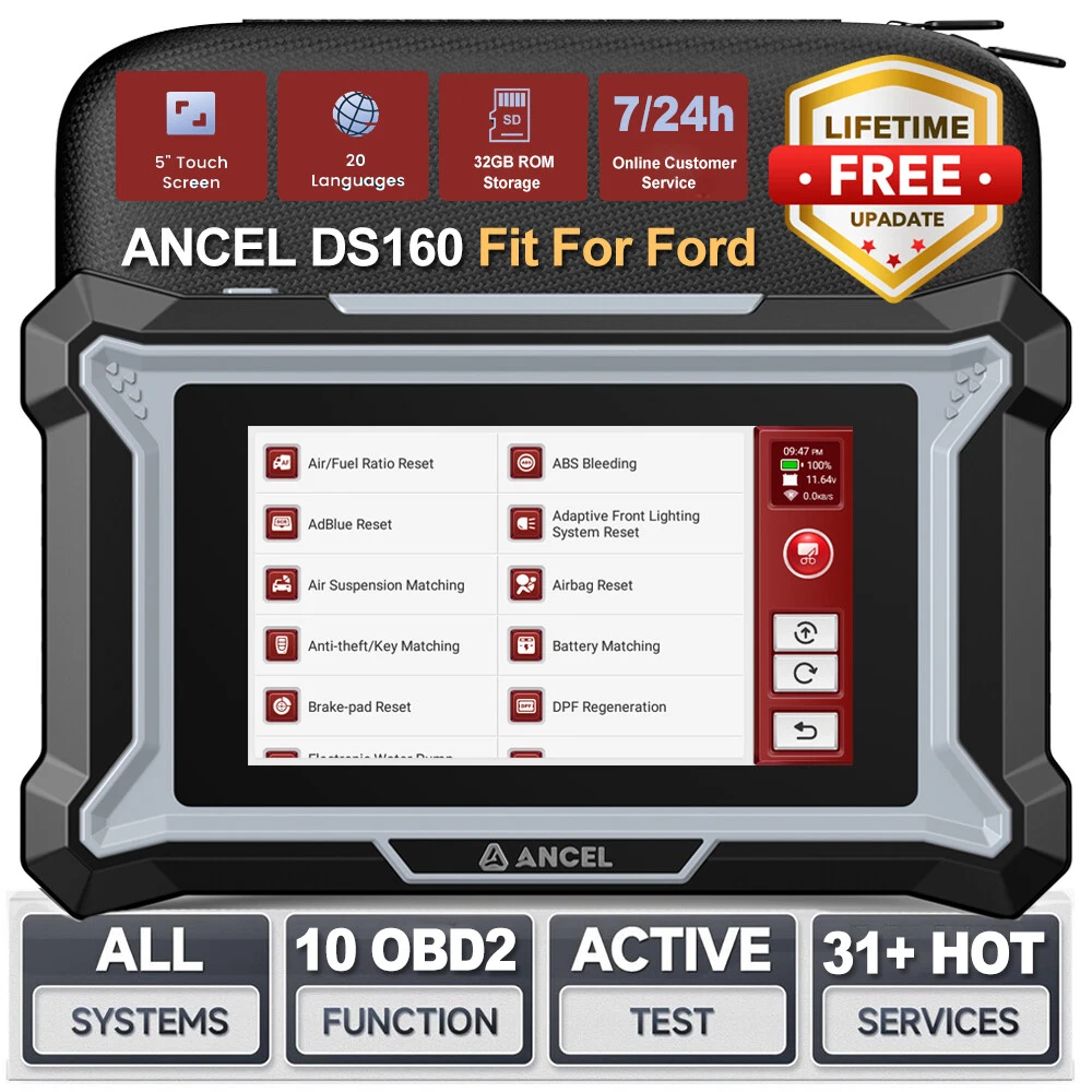 ANCEL OBD2 Scanner Diagnostic Tool for Ford, Automotive Full System Bidirectional Scan Tool for Engine ABS SRS Transmission, 30+ Special Service, Brake/Oil Reset, ABS Bleeding, Lifetime Free Upgrade