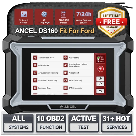 ANCEL OBD2 Scanner Diagnostic Tool for Ford, Automotive Full System Bidirectional Scan Tool for Engine ABS SRS Transmission, 30+ Special Service, Brake/Oil Reset, ABS Bleeding, Lifetime Free Upgrade