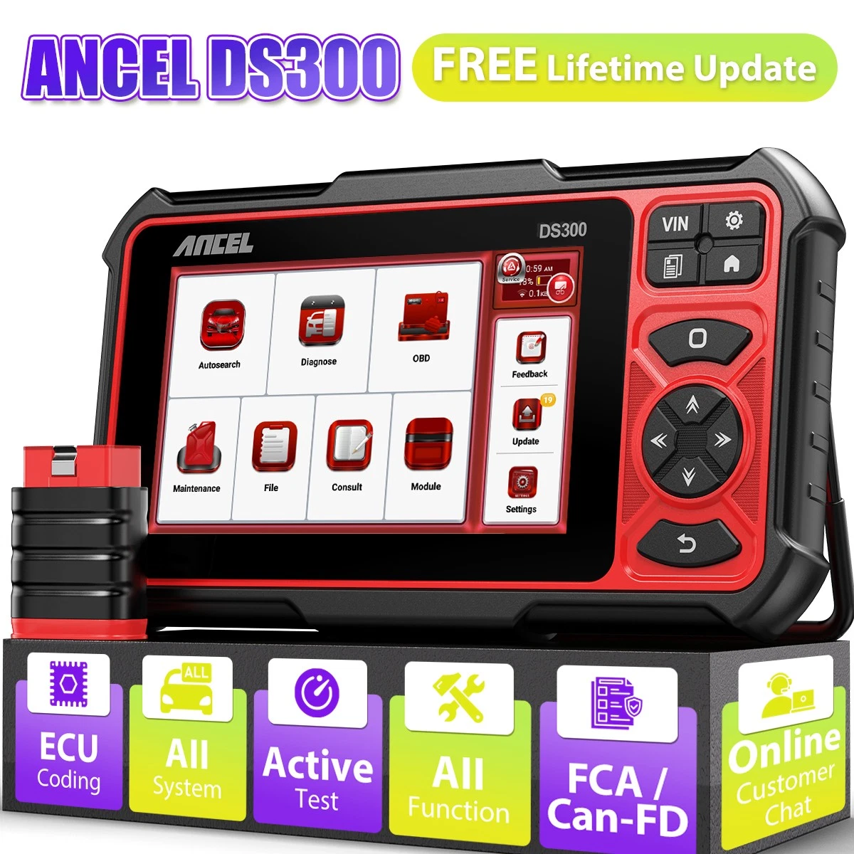 ANCEL DS300 Bidirectional Scan Tool, Wireless OBD2 Scanner