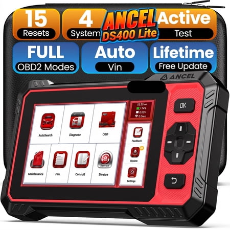 ANCEL DS400 Lite OBD2 Scanner Diagnostic Tool, 4 System Bidirectional Scan Tool with 15 Resets, ABS Bleeding, D-P-F Regen, EPB/SRS/SAS/Throttle/Oil Reset, Lifetime Free Update, Online Customer Servic