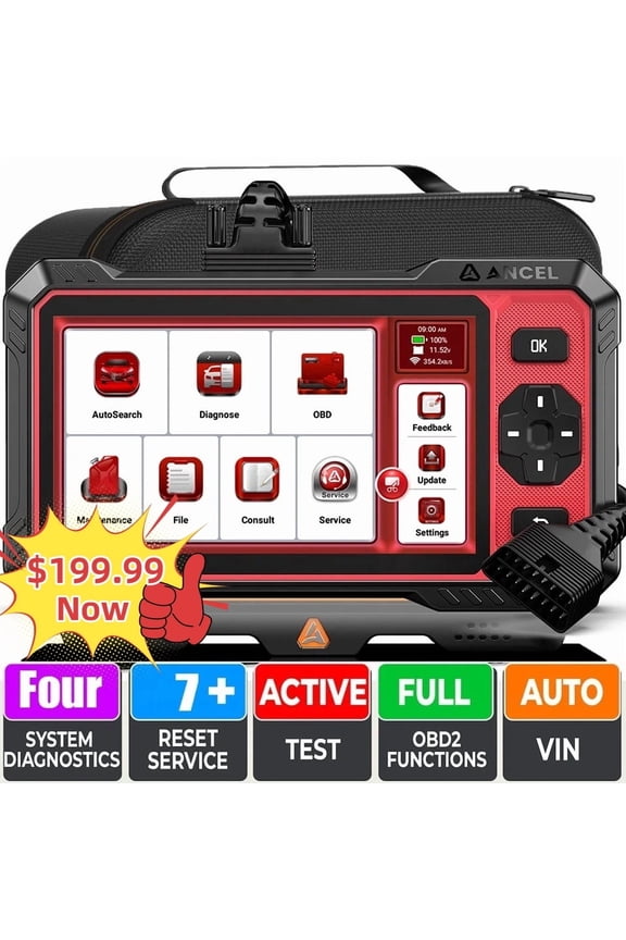 DS400 Lite OBD2 Scanner Bi-directional Scan Tool,  ABS SRS TCM Engine Car Diagnostic Tool with 7 Reset, ABS/SRS/Oil/EPB Reset, CANFD FCA Support,  Lifetime Free Update, Online Customer Chat