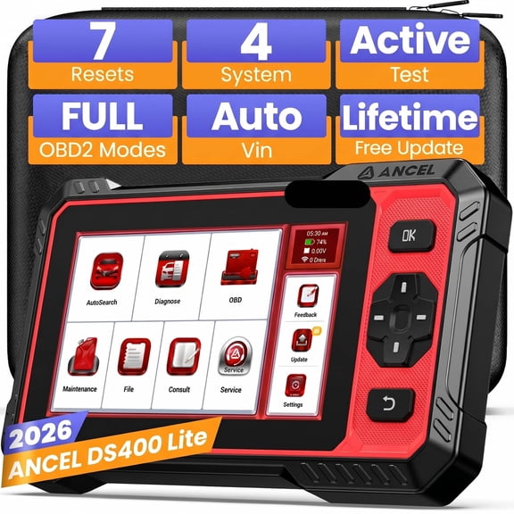 ANCEL DS400 Lite Car OBD2 Scanner Bidirectional Diagnostic Tool CANFD FCA with Oil/Brake/SAS/Throttle/BMS Reset, Lifetime Free Update, Online Customer Chat