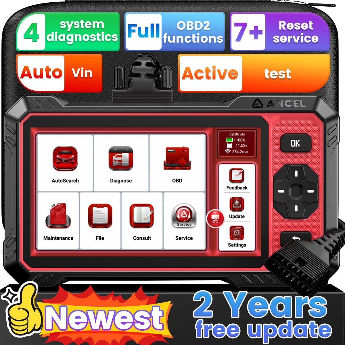 ANCEL DS400 Lite Automotive OBD2 Scanner, Bidirectional Scan Tool with 7+ Resets, ABS Bleeding, EPB/BMS/Oil Reset, Throttle Relearn, Full OBD2 Code Reader, Online Customer Chat, Lifetime Free Update